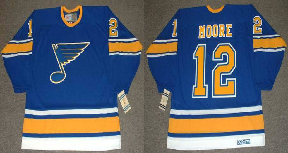 2019 Men St.Louis Blues 12 Moore blue CCM NHL jerseys